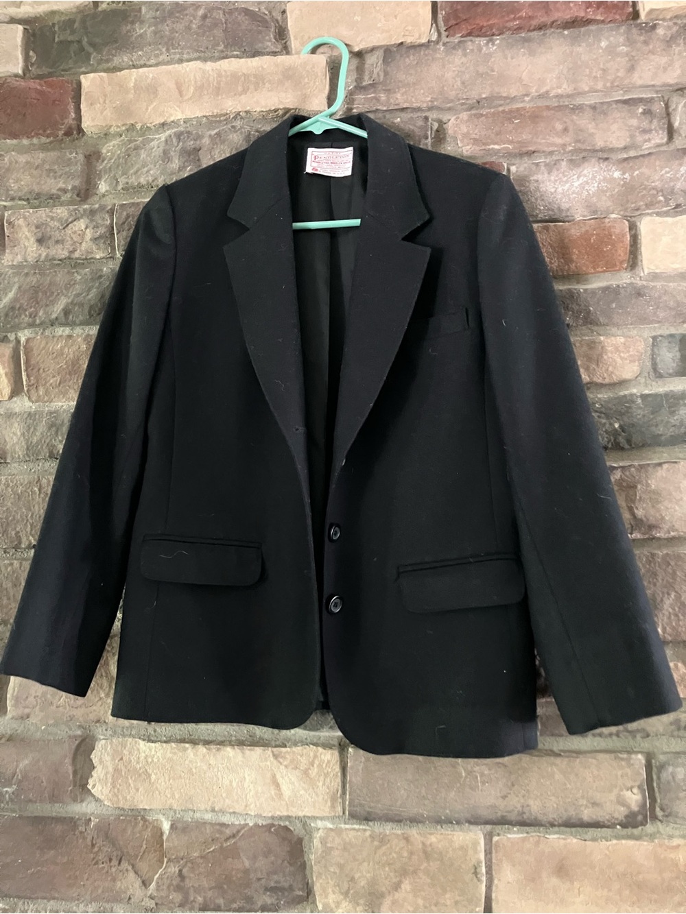 Vintage Pendleton single-breasted black wool blazer